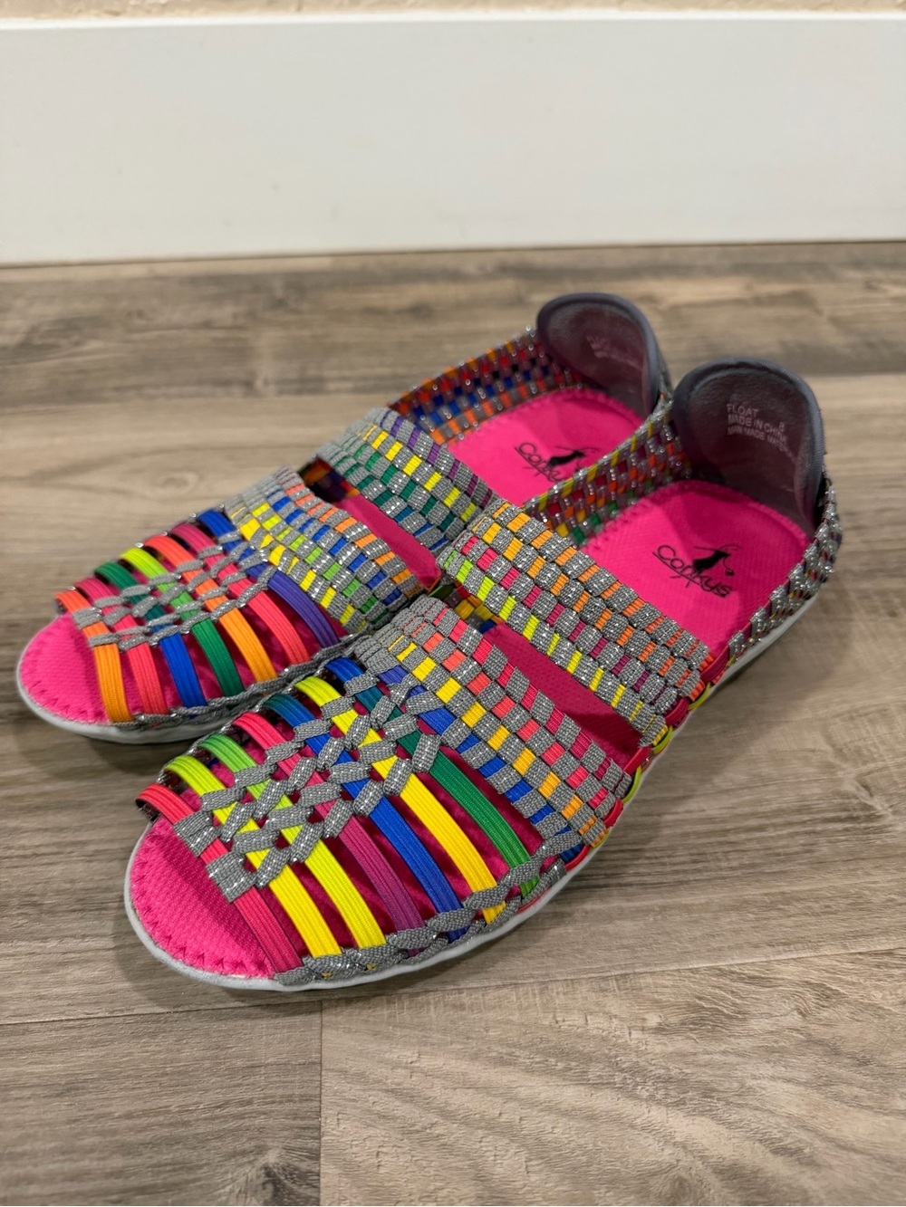 Corkys Float Woven Elastic Sandals Multicolor Rainbow